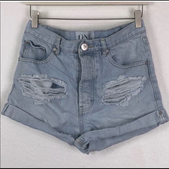 One Teaspoon Outlaws Wilde High Rise Jean Shorts - Picture 2 of 6